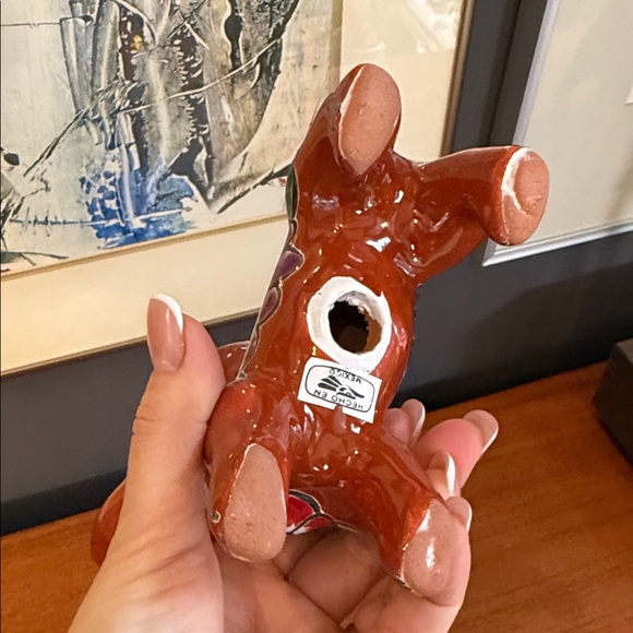 Hand-Painted Red Ceramic Chihuahua Figurine Talevera - Picture 9 of 12
